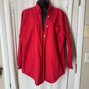 Vintage Details Express Women's Red Button-Down Oversized Shirt